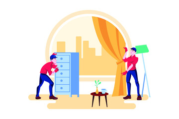 Construction Illustration concept. Flat illustration isolated on white background