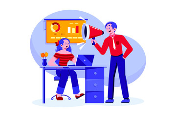 Digital Marketing Illustration concept. Flat illustration isolated on white background