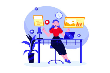 Digital Marketing Illustration concept. Flat illustration isolated on white background