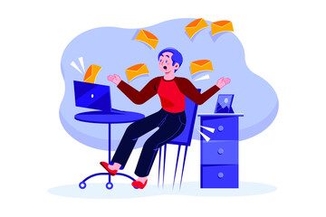 Digital Marketing Illustration concept. Flat illustration isolated on white background