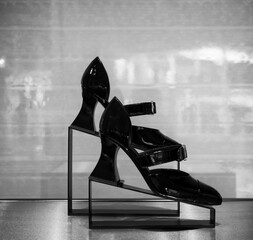 Black Patent Leather Woman's Shoes.