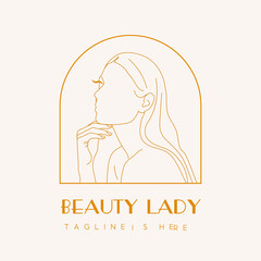 women face line art illustration logo for beauty spa skincare business