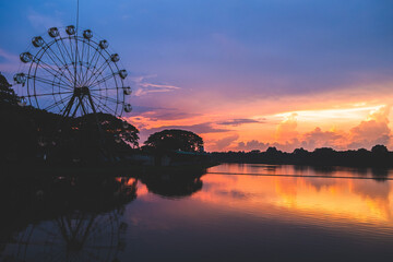 sunset over the river