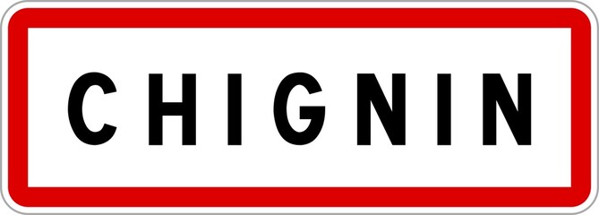 Panneau entrée ville agglomération Chignin / Town entrance sign Chignin