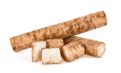 Burdock roots isolated white background