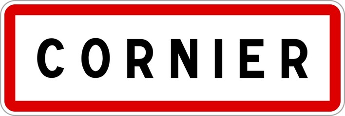 Panneau entr&eacute;e ville agglom&eacute;ration Cornier / Town entrance sign Cornier