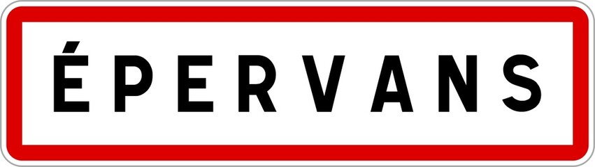 Panneau entrée ville agglomération Épervans / Town entrance sign Épervans