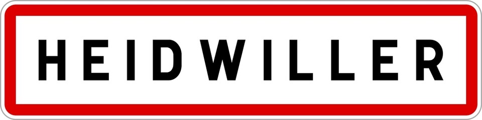 Panneau entrée ville agglomération Heidwiller / Town entrance sign Heidwiller