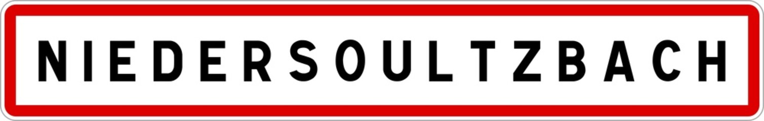 Panneau entrée ville agglomération Niedersoultzbach / Town entrance sign Niedersoultzbach