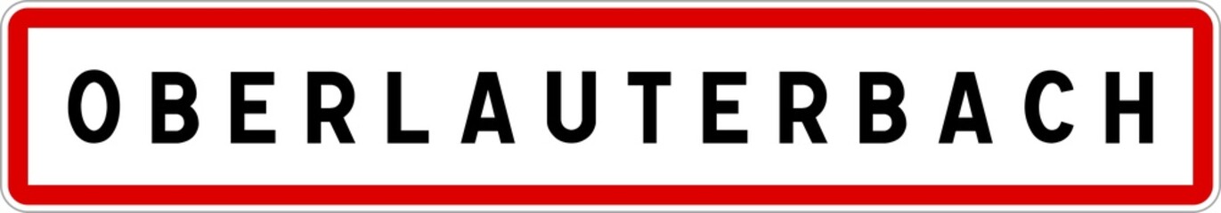 Panneau entrée ville agglomération Oberlauterbach / Town entrance sign Oberlauterbach