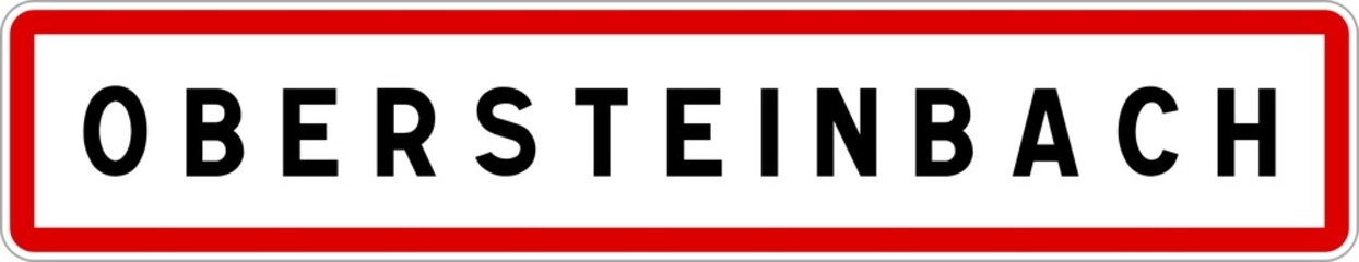 Obraz premium Panneau entrée ville agglomération Obersteinbach / Town entrance sign Obersteinbach