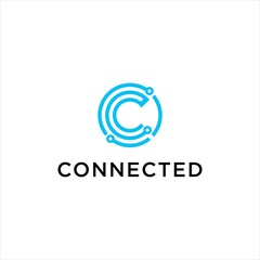 simple C letter logo design. connect internet logotype