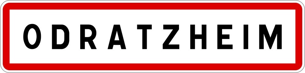 Panneau entrée ville agglomération Odratzheim / Town entrance sign Odratzheim