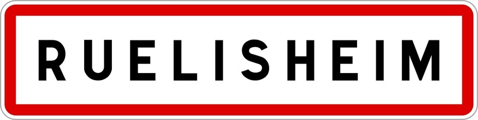 Panneau entrée ville agglomération Ruelisheim / Town entrance sign Ruelisheim