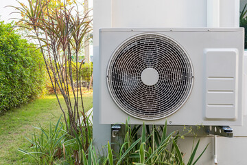 Air condition outdoor unit compressor install outside the house