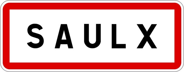 Panneau entrée ville agglomération Saulx / Town entrance sign Saulx
