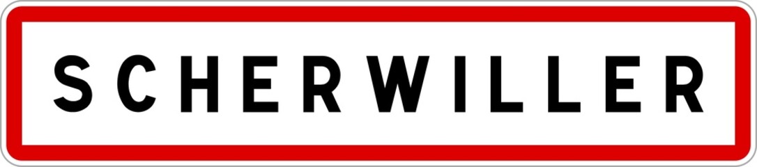 Panneau entrée ville agglomération Scherwiller / Town entrance sign Scherwiller