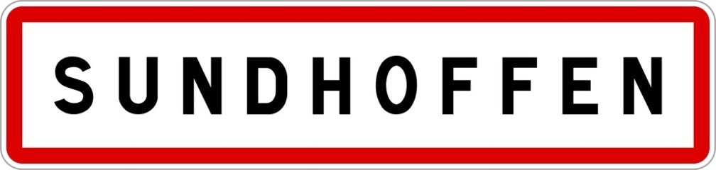 Panneau entrée ville agglomération Sundhoffen / Town entrance sign Sundhoffen