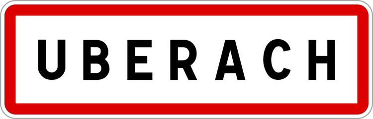 Panneau entrée ville agglomération Uberach / Town entrance sign Uberach