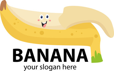 abstract peeled banana logo template