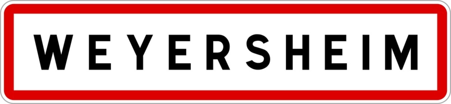 Panneau entrée ville agglomération Weyersheim / Town entrance sign Weyersheim