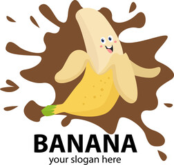 abstract chocolate banana logo template