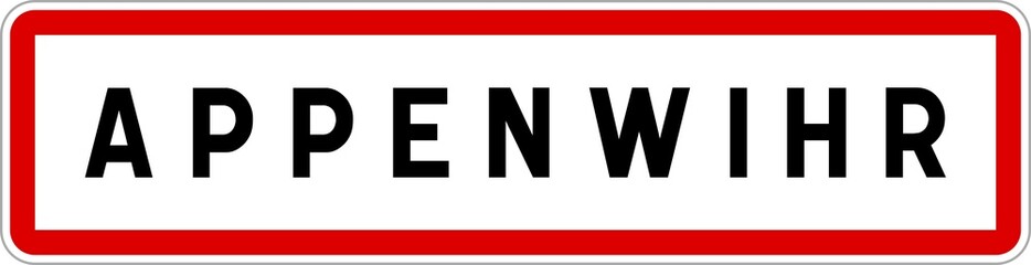 Obraz premium Panneau entrée ville agglomération Appenwihr / Town entrance sign Appenwihr
