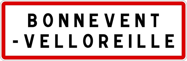Panneau entrée ville agglomération Bonnevent-Velloreille / Town entrance sign Bonnevent-Velloreille