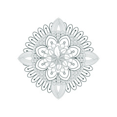 Hand Drawn Sketch for Adult Anti Stress, Fun and Relaxation. Abstract Flowers in Black Isolated on White Background.-vector