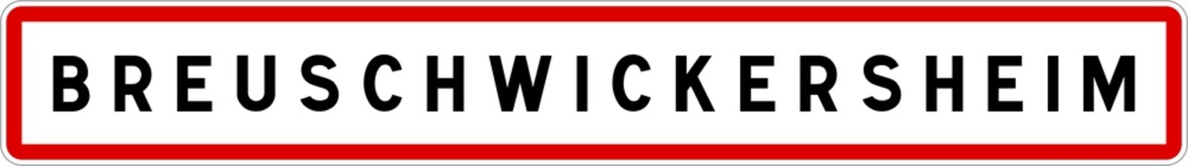 Panneau entrée ville agglomération Breuschwickersheim / Town entrance sign Breuschwickersheim