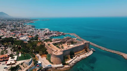 Muurstickers Kyrenia Castle medieval building and historical old harbour in Kyrenia, North Cyprus © Alp Galip