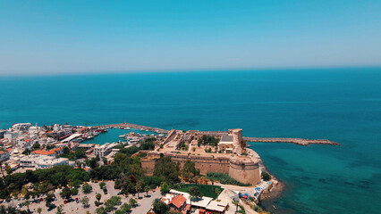 Fototapeta na wymiar Kyrenia Castle medieval building and historical old harbour in Kyrenia, North Cyprus