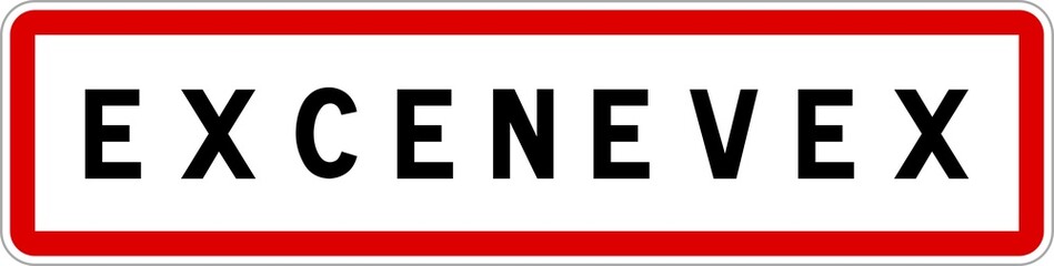 Panneau entrée ville agglomération Excenevex / Town entrance sign Excenevex