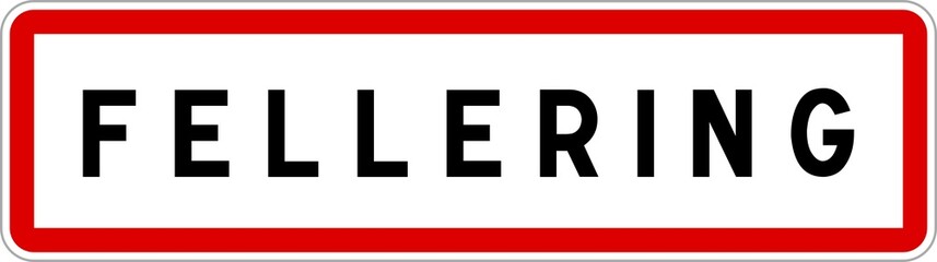 Panneau entrée ville agglomération Fellering / Town entrance sign Fellering
