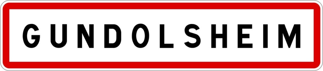 Panneau entrée ville agglomération Gundolsheim / Town entrance sign Gundolsheim