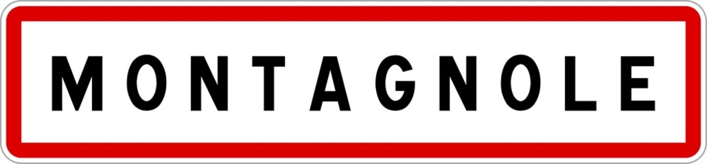 Panneau entrée ville agglomération Montagnole / Town entrance sign Montagnole