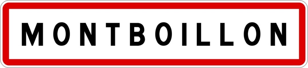 Panneau entrée ville agglomération Montboillon / Town entrance sign Montboillon