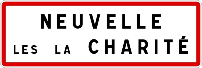 Panneau entrée ville agglomération Neuvelle-lès-la-Charité / Town entrance sign Neuvelle-lès-la-Charité