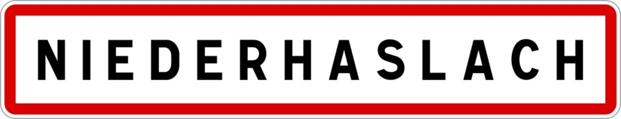 Panneau entrée ville agglomération Niederhaslach / Town entrance sign Niederhaslach