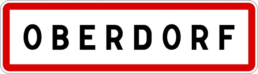 Panneau entrée ville agglomération Oberdorf / Town entrance sign Oberdorf © BaptisteR