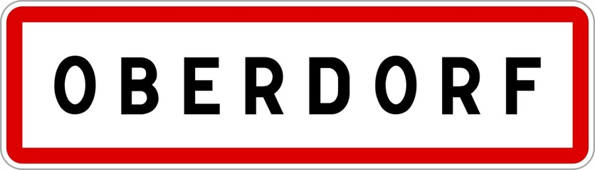 Panneau entrée ville agglomération Oberdorf / Town entrance sign Oberdorf