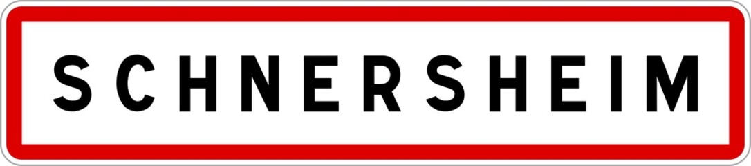Panneau entrée ville agglomération Schnersheim / Town entrance sign Schnersheim