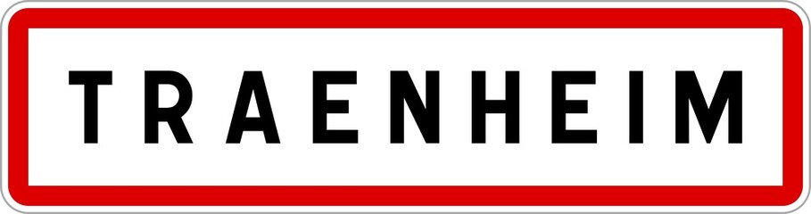 Panneau entrée ville agglomération Traenheim / Town entrance sign Traenheim