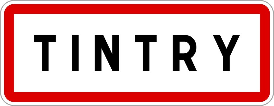 Panneau entrée ville agglomération Tintry / Town entrance sign Tintry