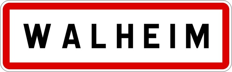 Panneau entrée ville agglomération Walheim / Town entrance sign Walheim