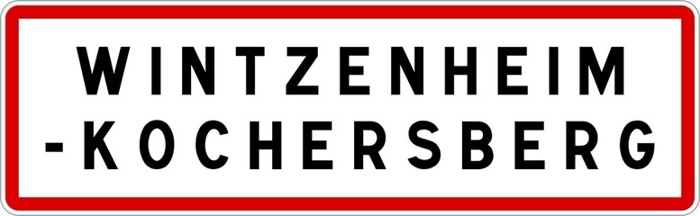 Panneau entrée ville agglomération Wintzenheim-Kochersberg / Town entrance sign Wintzenheim-Kochersberg