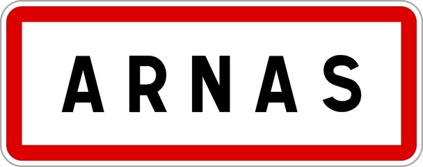 Panneau entrée ville agglomération Arnas / Town entrance sign Arnas