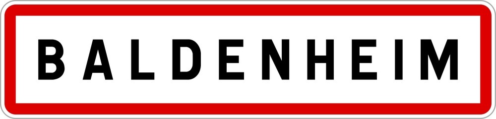 Obraz premium Panneau entrée ville agglomération Baldenheim / Town entrance sign Baldenheim