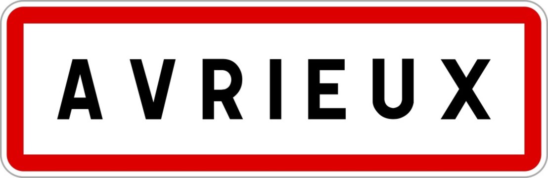 Panneau entrée ville agglomération Avrieux / Town entrance sign Avrieux