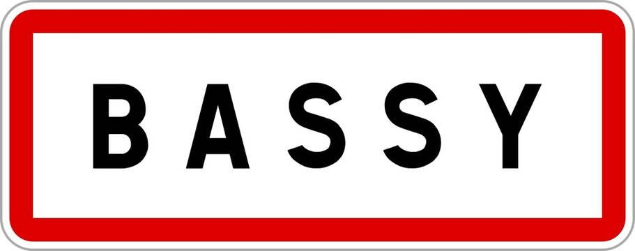 Panneau entr&eacute;e ville agglom&eacute;ration Bassy / Town entrance sign Bassy